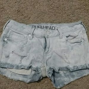 Acid light wash jean shorts