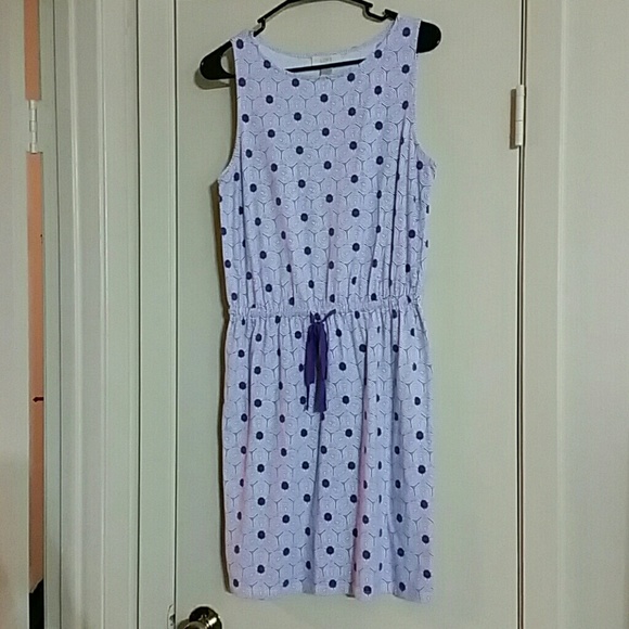 Purple Floral Sketch Print Loft Dress