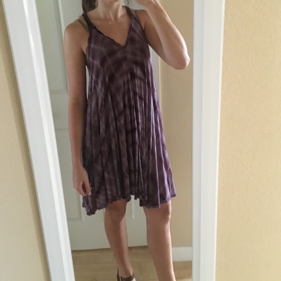 Purple tie dye tank dress