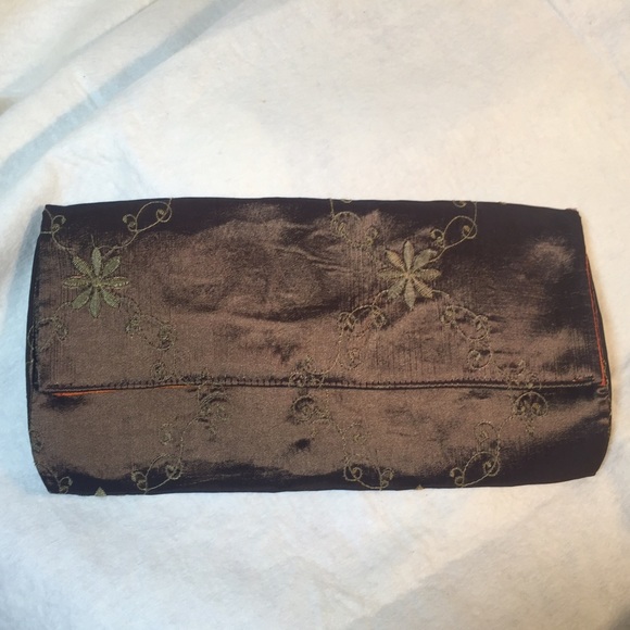 Paisley Pear Silk Clutch Purse