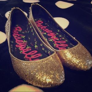 Betseyville gold glitter flats