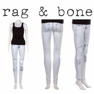 NWOT Rag&Bone Exclusive Moto Panel Bleached Skinny