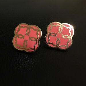 Pink and gold c wonder earrings