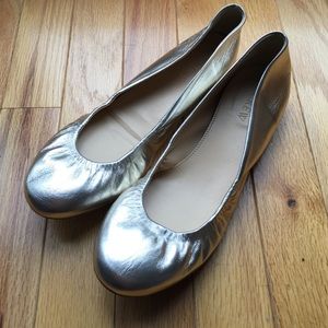 Metallic J. Crew flats.