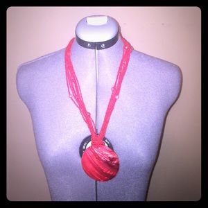 Red tribal necklace