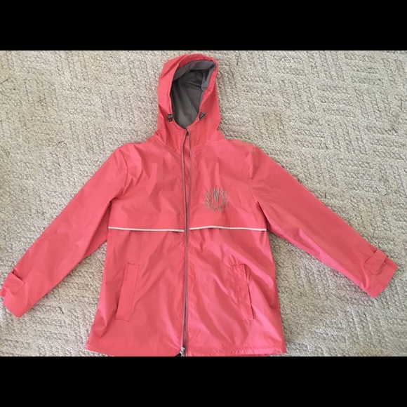 XL monogramed rain jacket.