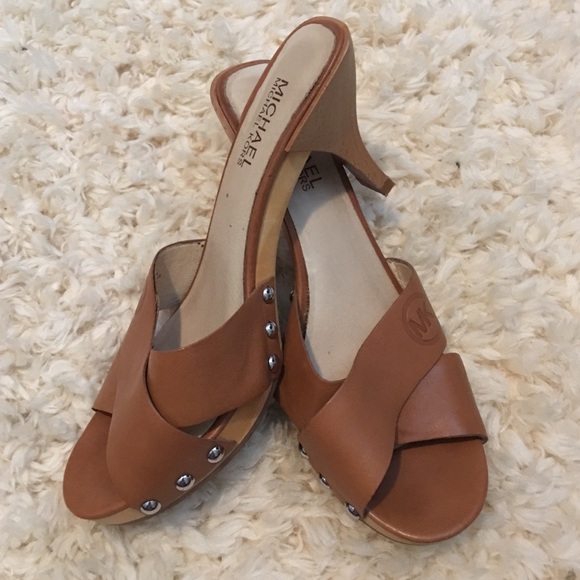 Michael Kors High-Heeled Slip-On Sandals Mules
