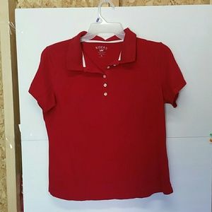 Red polo shirt