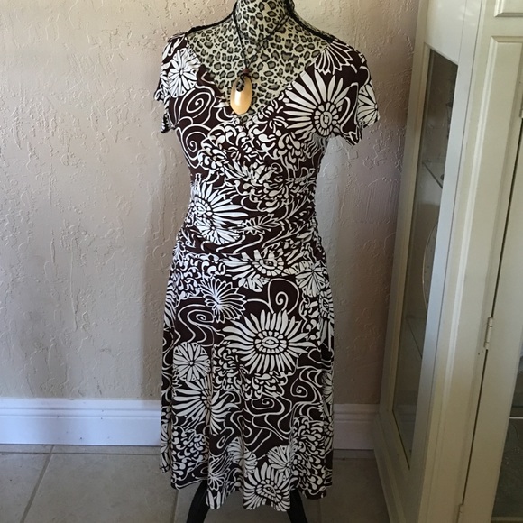 Brown and white dress