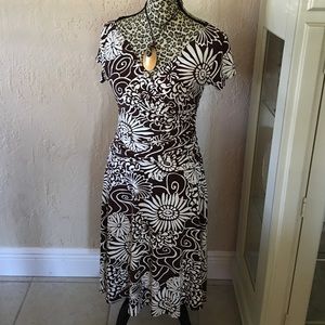 Brown and white dress