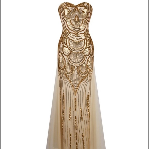 Gold sequin dress