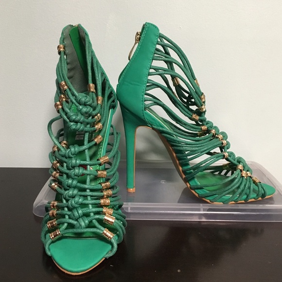 Strappy Green with Gold Accent - DEAL