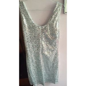 Silver sequin dress