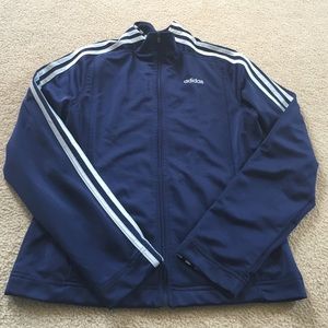 Blue Adidas track jacket women's