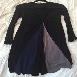 Ella Moss V-neck multi color inset cotton T-shirt