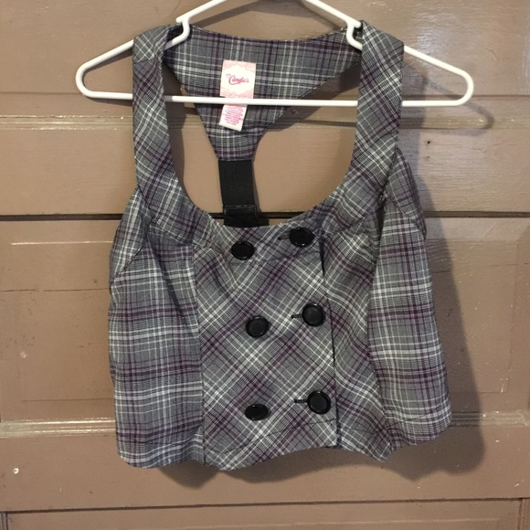 Grey and purple vest