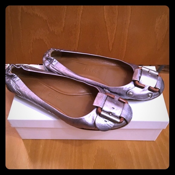 Chloe Grey silvery flats EU 37 - Offers Welcome!