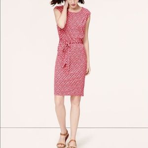 LOFT Bali Diamond Belted Dress