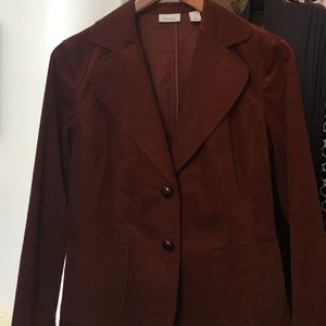 NWOT Gorgeous chestnut brown corduroy blazer.