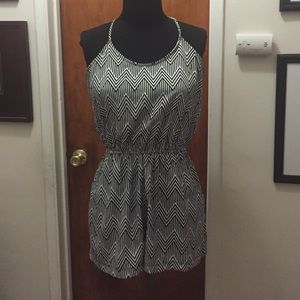 B & W chevron romper