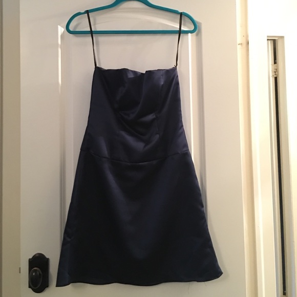 Navy Satin Dress