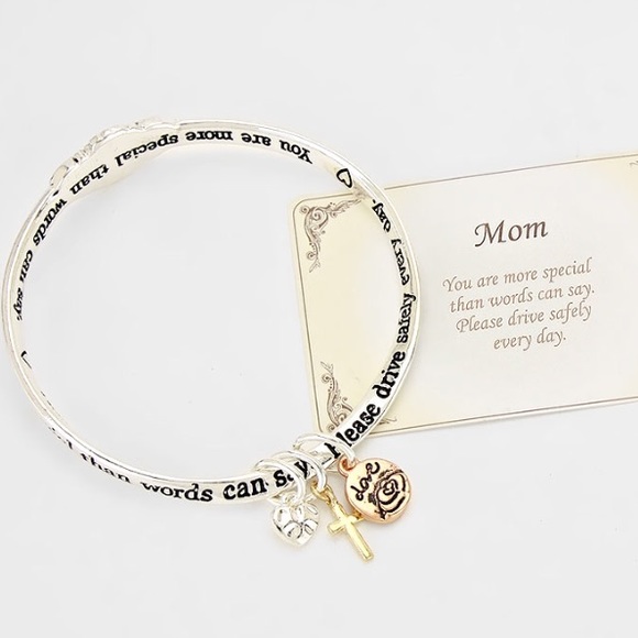 "Mom" Antique Bangle Bracelet - Picture 2 of 2