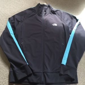 Gray north face zip up jacket women's