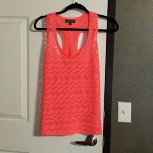 Bright pink/orange mesh shirt