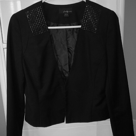 Black blazer w/studded shoulder detail
