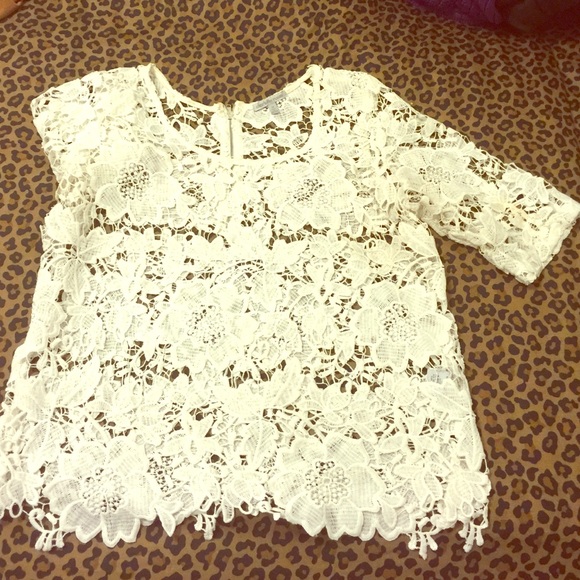 White lace shirt