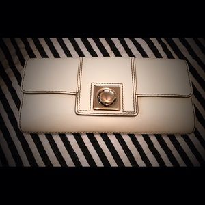 Banana Republic White Leather Clutch