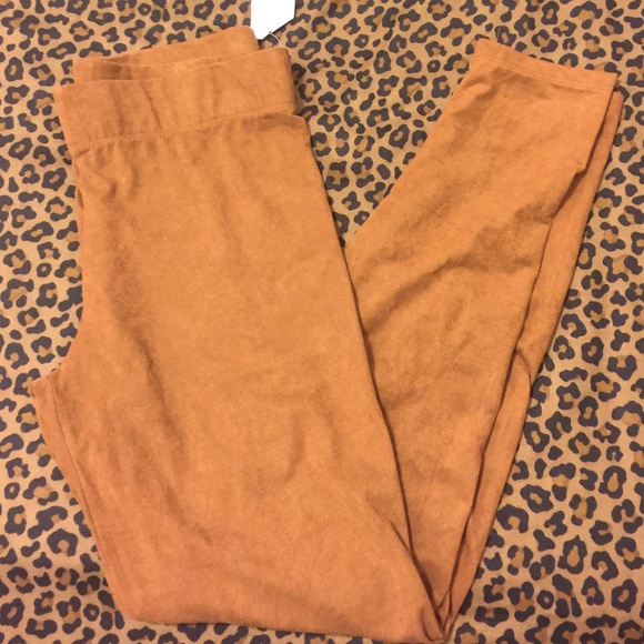 Suede tan leggings