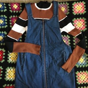 Zip up denim dress