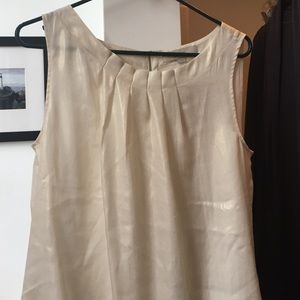 NWOT Ann Taylor LOFT cream iridescent shell/tank.