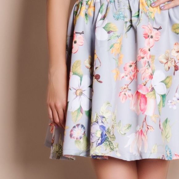 NBF ❤️ Strapless Floral Flare Dress - Picture 4 of 4