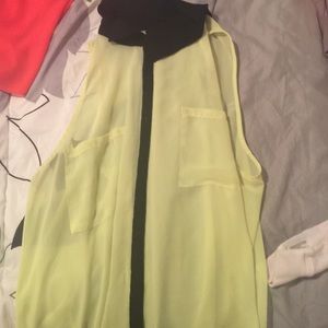 Bright green see through blouse