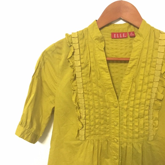 Elle Sweet Pleated Button Down Tunic