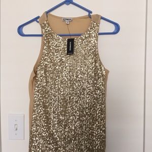 gold evening wear tops