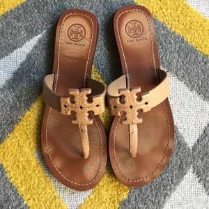 Tory Burch pebbled leather thong sandals