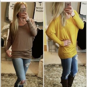 π KHAKI Dolman Long Sleeve Top