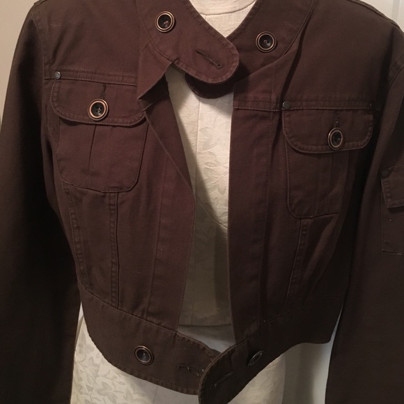 Cool Brown crop cotton jacket