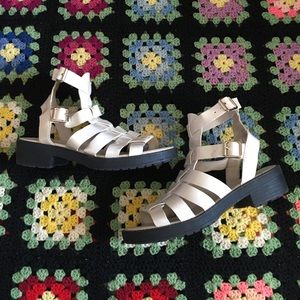 White gladiator sandals