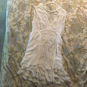 Cotchella style Sheer White Lace & Crochet dress