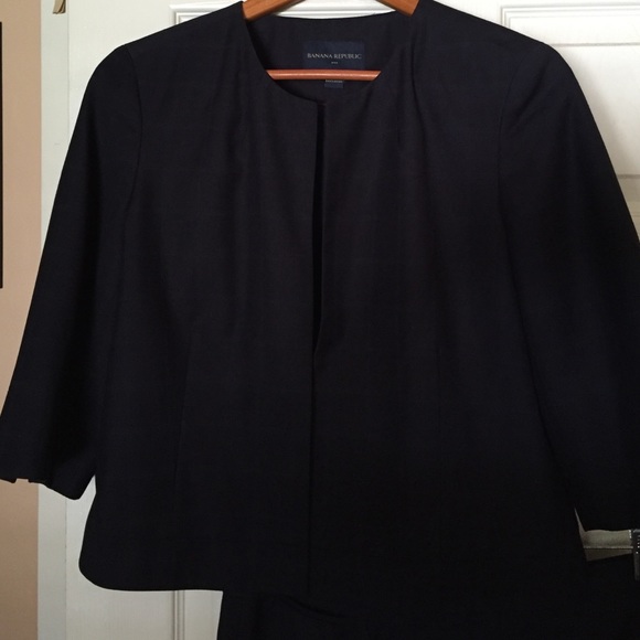 2 pcs blazer and skirt plaid strip