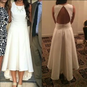 Hi-lo semi-formal white dress