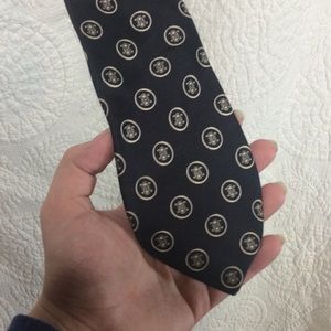 Celine black silk logo neck tie