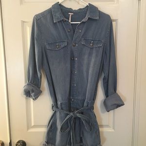 Free People Denim Romper in size S