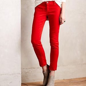 AG Adriano Goldschmied Stevie Ankle Slim Red Cords