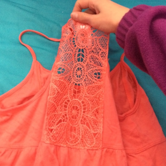 Orange tanktop with lace back - Picture 2 of 2
