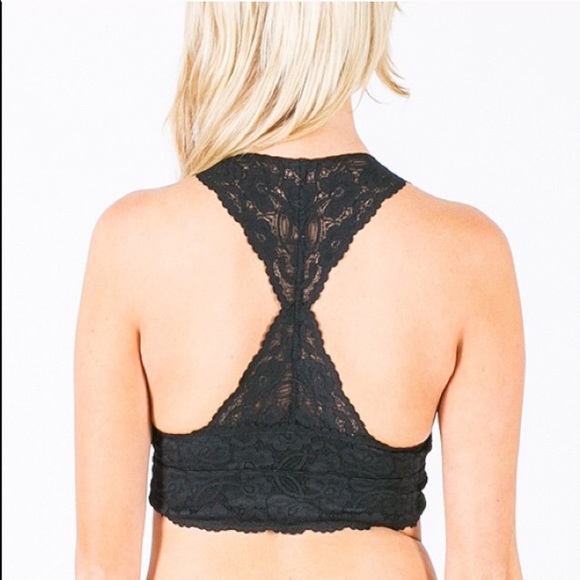 🆕 BLACK Lace Racerback Bralette - Picture 2 of 2